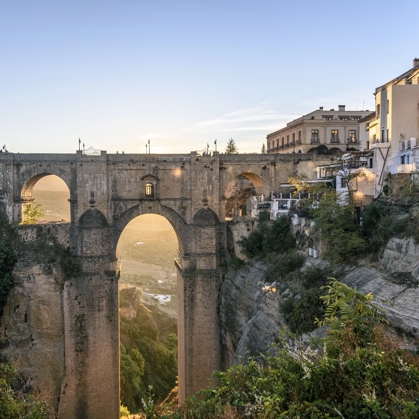 Ronda Bridge at sunrise, early day trip