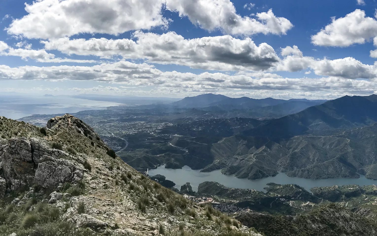 View of Istan and Gibraltar when Hiking La Concha Mountain in Marbella