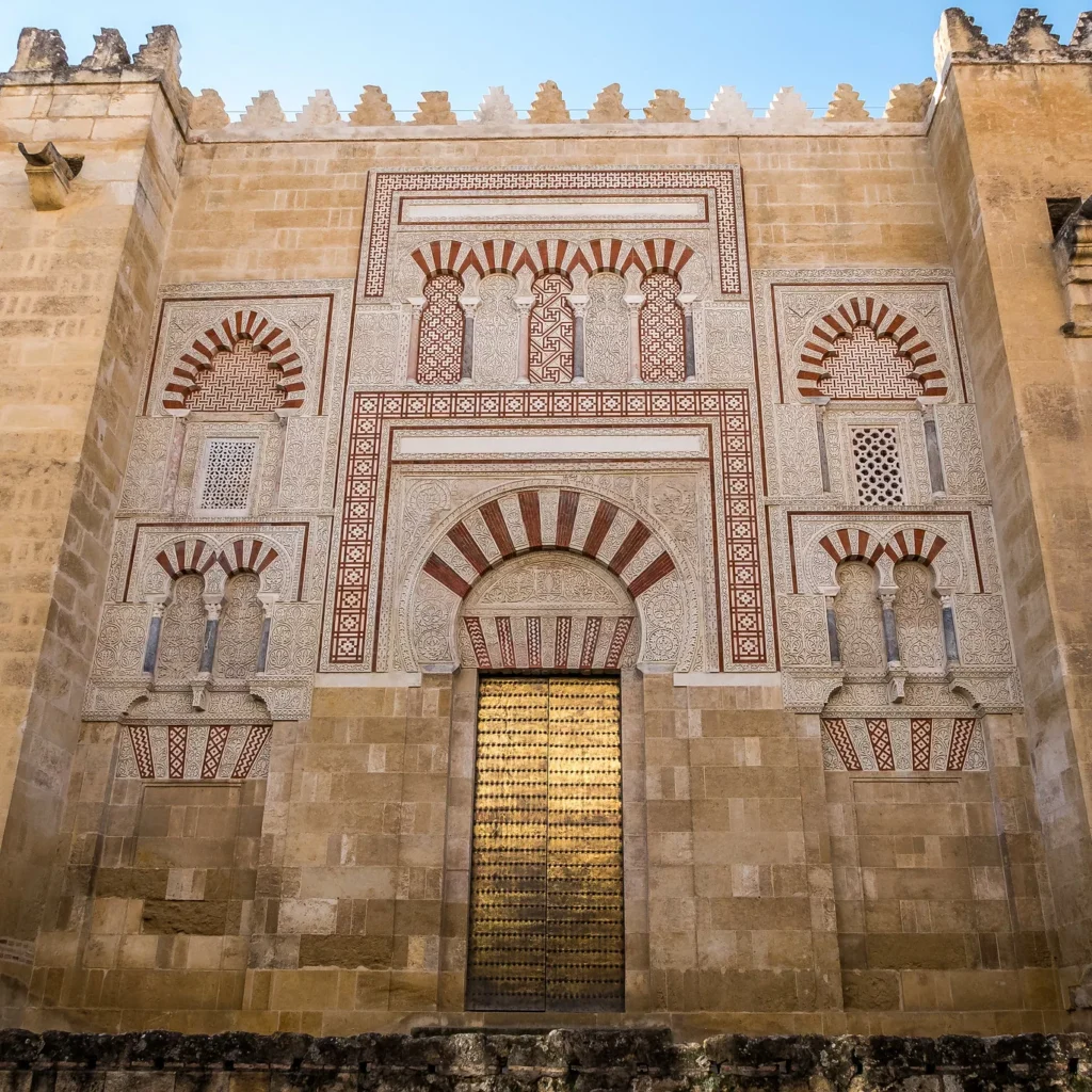 golden gates on the outside of the mosque cathedral of Cordoba