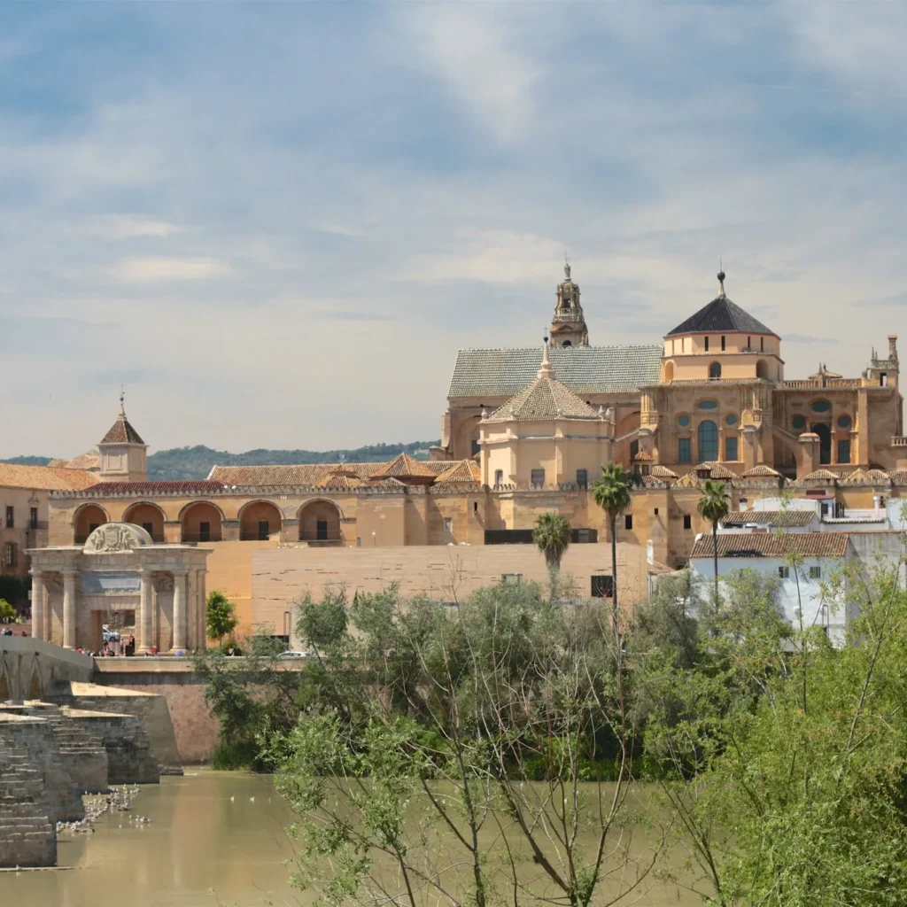 mezquita viewed from the roman bridge