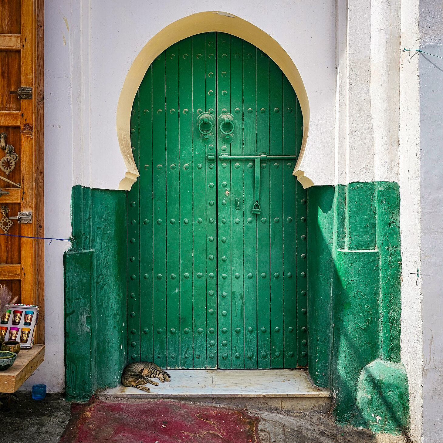 green door in the old medina of Tangier