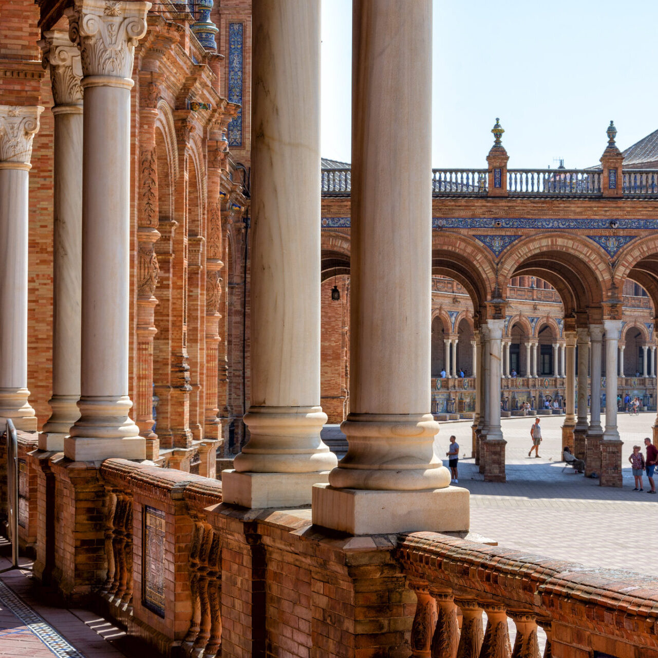 Covered Galleries of the Plaza de Espana, where Star Wars: Episode II was filmed