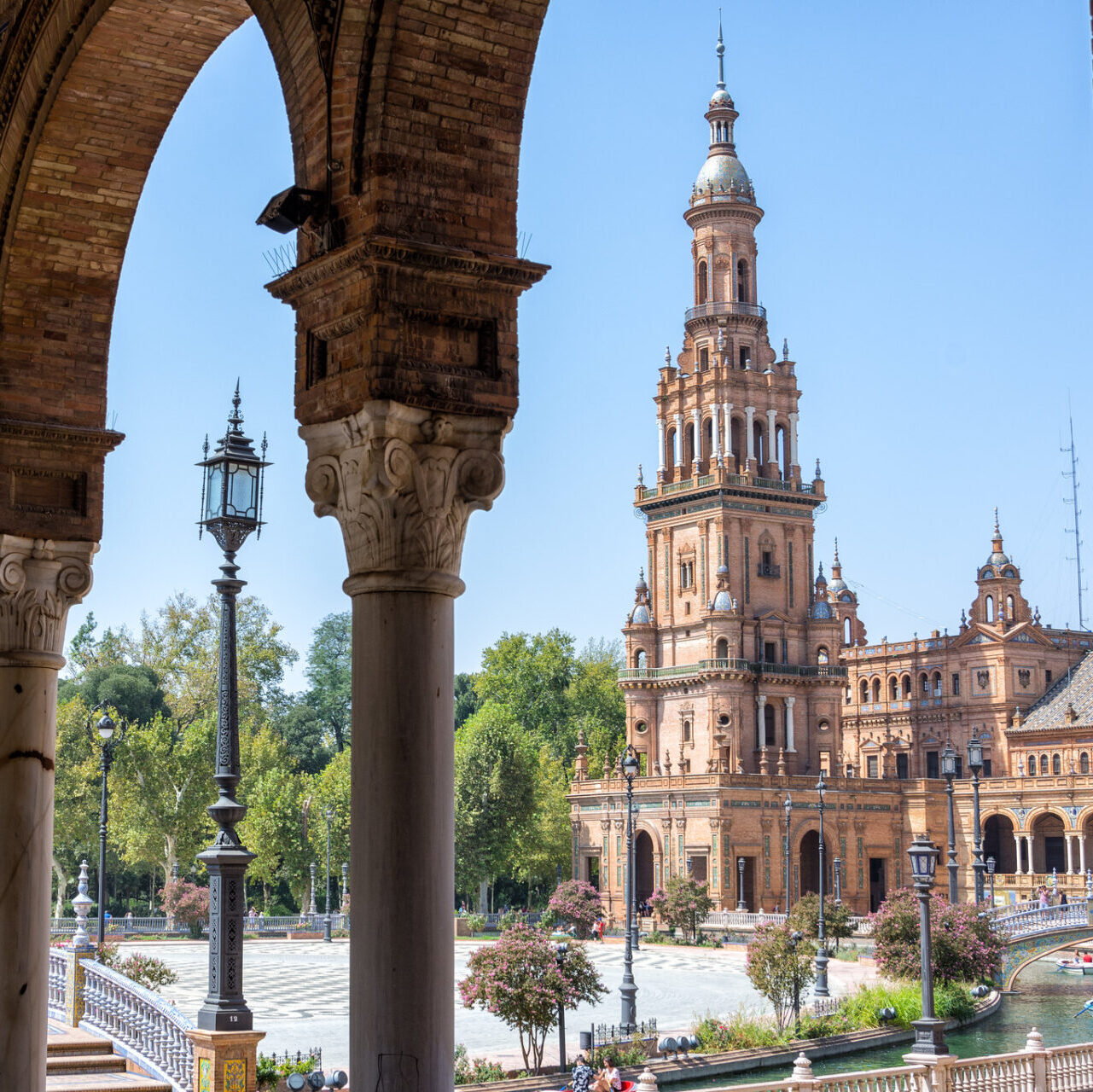 North Tower of the Plaza de Espana, viewed from the walkways